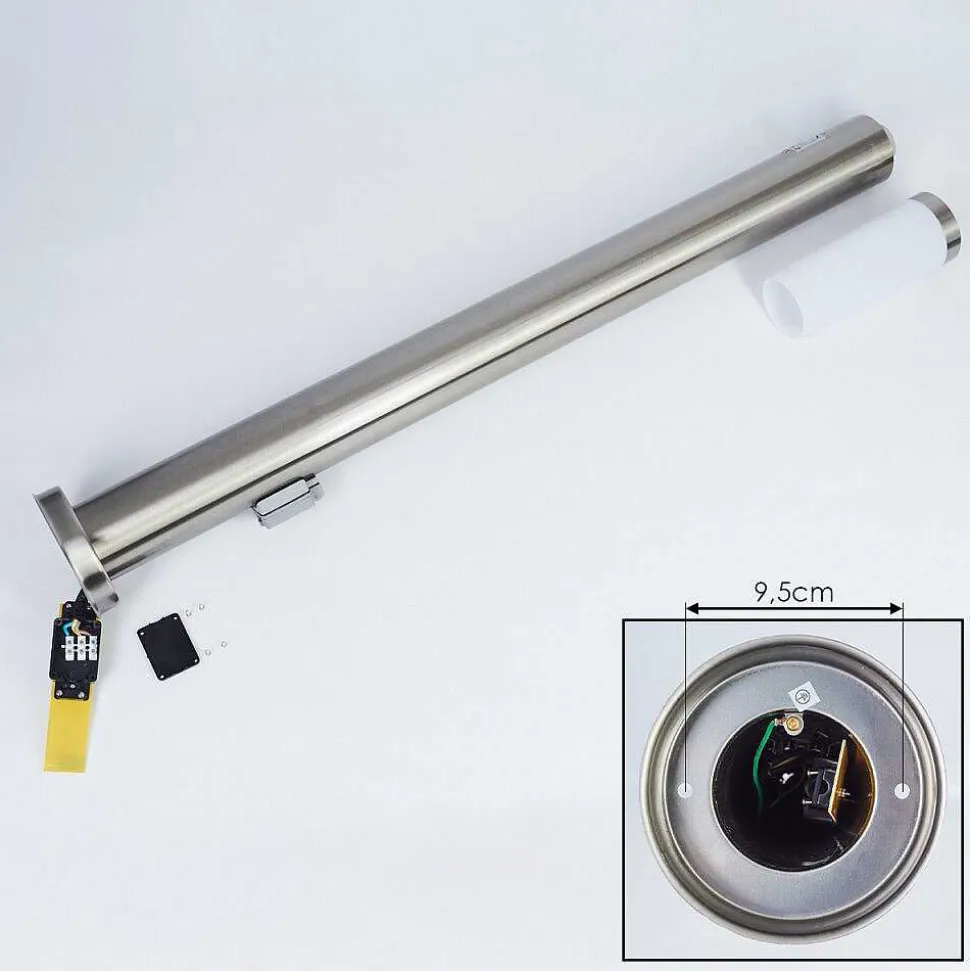 Borne Lumineuse Sessa Nickel Mat, 1 Lumiere, Detecteur De Mouvement