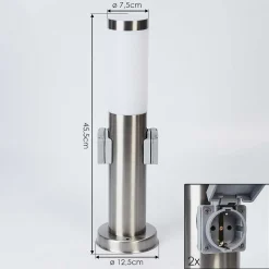 Borne Lumineuse Sessa Nickel Mat, 1 Lumiere
