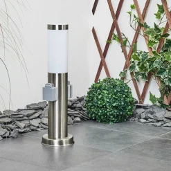 Borne Lumineuse Sessa Nickel Mat, 1 Lumiere