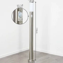 Borne Lumineuse Sessa Nickel Mat, 1 Lumiere, Detecteur De Mouvement