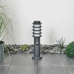 Borne Lumineuse Tunes Anthracite, 1 Lumiere, Detecteur De Mouvement