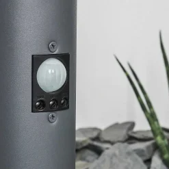Borne Lumineuse Tunes Anthracite, 1 Lumiere, Detecteur De Mouvement