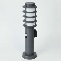 Borne Lumineuse Tunes Anthracite, 1 Lumiere, Detecteur De Mouvement