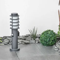Borne Lumineuse Tunes Anthracite, 1 Lumiere, Detecteur De Mouvement