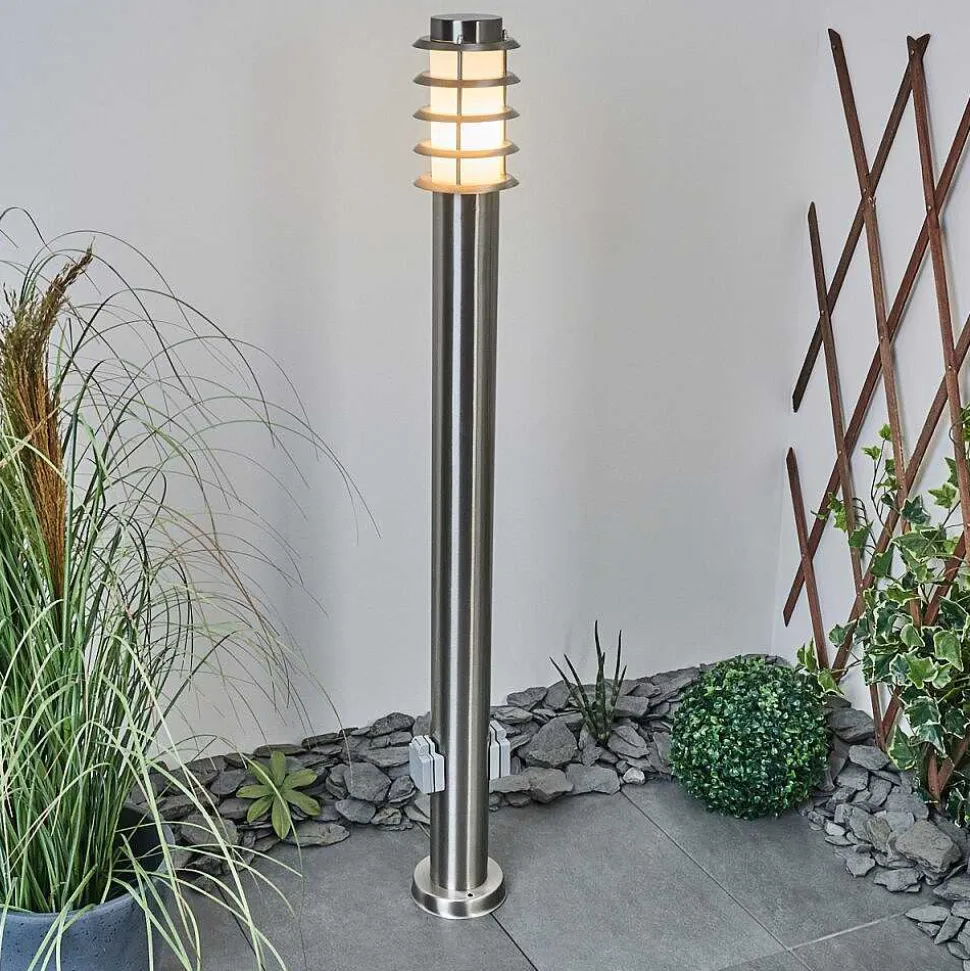 Borne Lumineuse Tunes Nickel Mat, 1 Lumiere