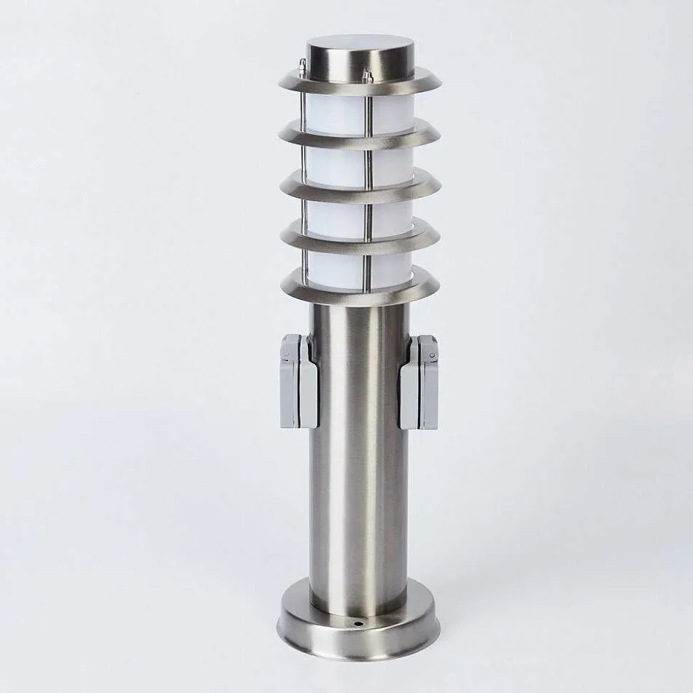 Borne Lumineuse Tunes Nickel Mat, 1 Lumiere