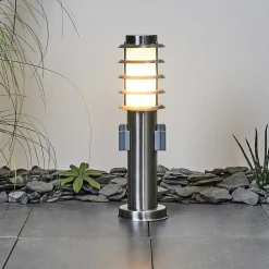 Borne Lumineuse Tunes Nickel Mat, 1 Lumiere
