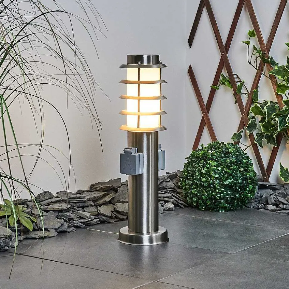 Borne Lumineuse Tunes Nickel Mat, 1 Lumiere