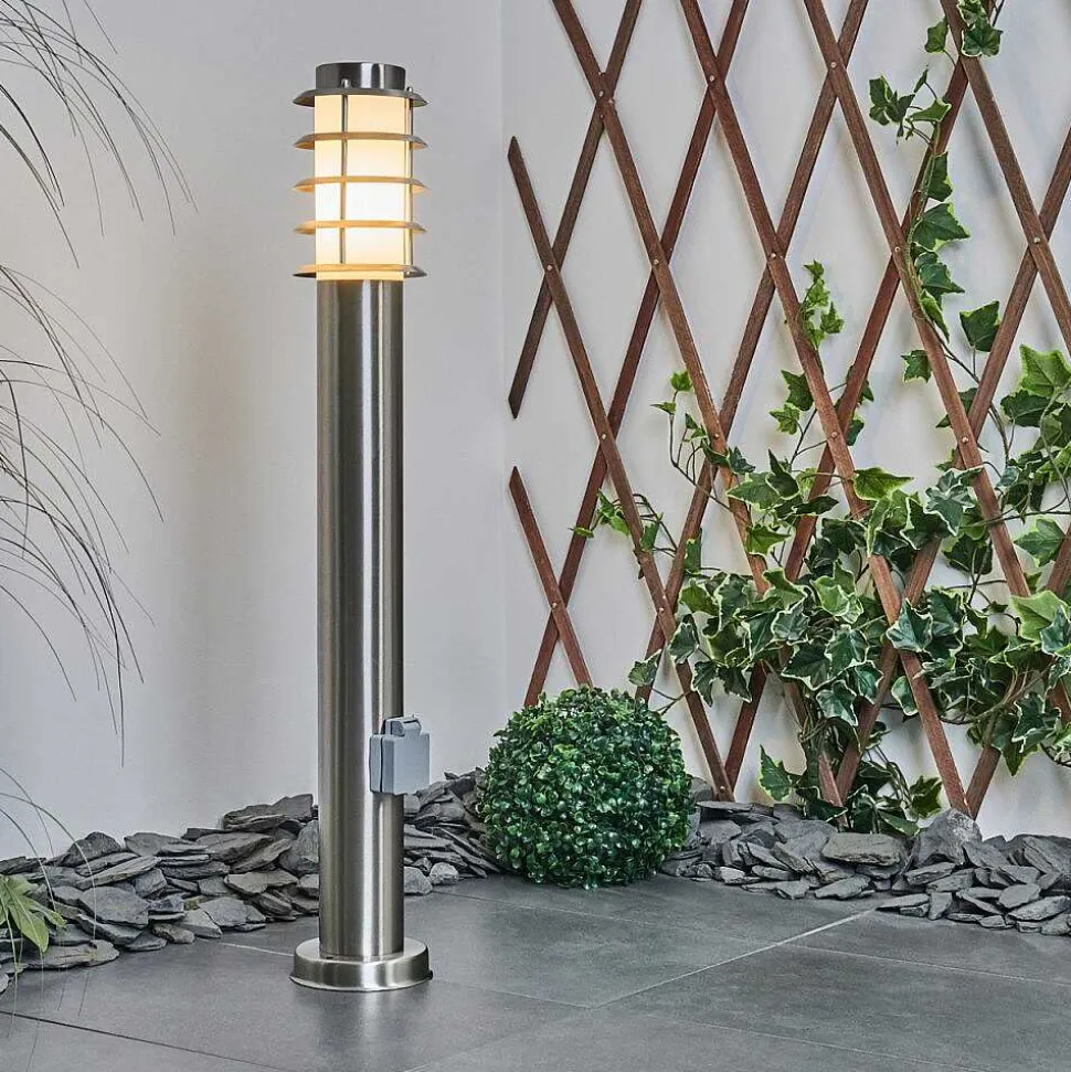 Borne Lumineuse Tunes Nickel Mat, 1 Lumiere