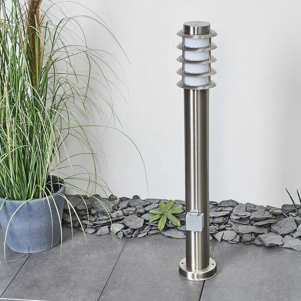 Borne Lumineuse Tunes Nickel Mat, 1 Lumiere