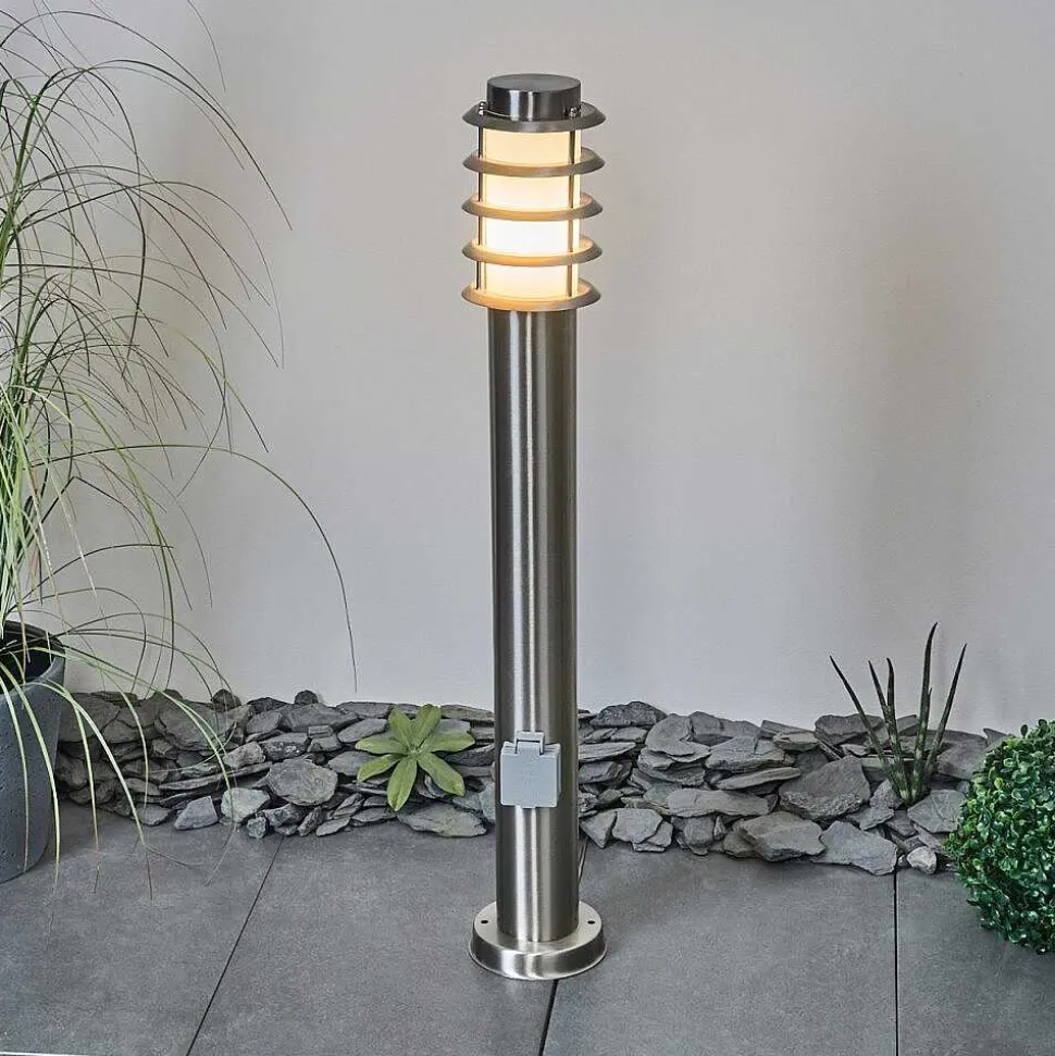 Borne Lumineuse Tunes Nickel Mat, 1 Lumiere