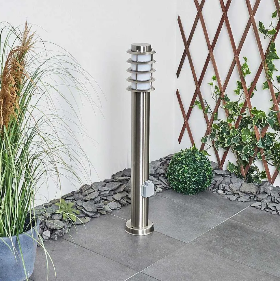 Borne Lumineuse Tunes Nickel Mat, 1 Lumiere