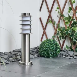 Borne Lumineuse Tunes Nickel Mat, 1 Lumiere