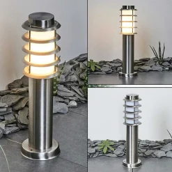 Borne Lumineuse Tunes Nickel Mat, 1 Lumiere