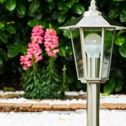 Borne Moskau Acier Inoxydable, 1 Lumiere