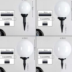Boule Lumineuse Campinas Led Noir, Blanc, 1 Lumiere