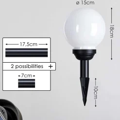Boule Lumineuse Campinas Led Noir, Blanc, 1 Lumiere