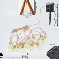 Guirlande Lumineuse Solaire Trygsland Led Brun, 50 Lumieres