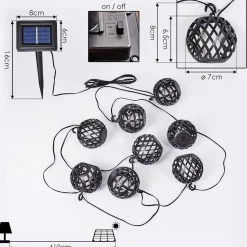 Guirlande Lumineuse Solaire Torpo Led Noir, Blanc, 96 Lumieres