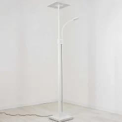 Lampadaire A Vasque Janze Led Blanc, 2 Lumieres