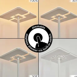Lampadaire A Vasque Janze Led Blanc, 2 Lumieres