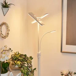 Lampadaire A Vasque Janze Led Blanc, 2 Lumieres