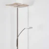 Lampadaire A Vasque Thyolo Led Acier Brosse, 2 Lumieres