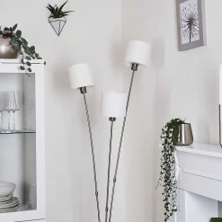 Lampadaire Alsen Nickel Mat, 3 Lumieres