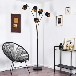 Lampadaire Alsen Noir, 5 Lumieres