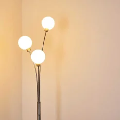 Lampadaire Bernado Nickel Mat, 3 Lumieres