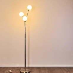 Lampadaire Bernado Nickel Mat, 3 Lumieres
