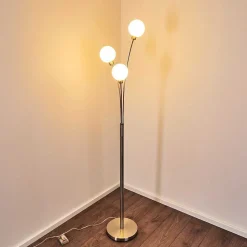 Lampadaire Bernado Nickel Mat, 3 Lumieres