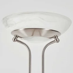 Lampadaire Biot Led Nickel Mat, 2 Lumieres