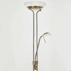 Lampadaire Biot Led Vieux Laiton, 2 Lumieres