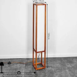 Lampadaire Blandin Bois Fonce, 2 Lumieres