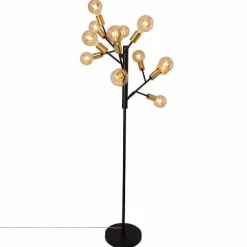 Lampadaire By Rydens Heroes Laiton, Noir, 12 Lumieres