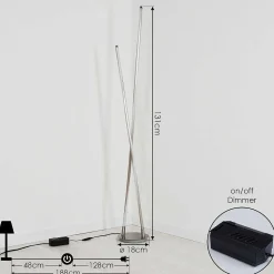 Lampadaire Concord Led Argente, 1 Lumiere