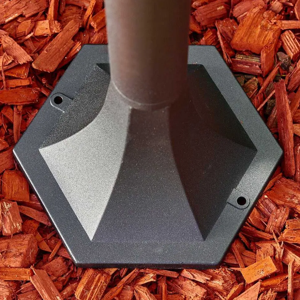 Lampadaire Exterieur Lentua Noir, 1 Lumiere, Detecteur De Mouvement