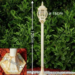 Lampadaire Exterieur Lentua Or, 1 Lumiere
