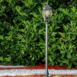 Lampadaire Exterieur Lentua Noir, 1 Lumiere