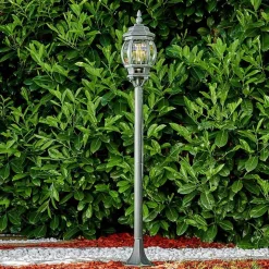 Lampadaire Exterieur Lentua Vert, Noir, 1 Lumiere