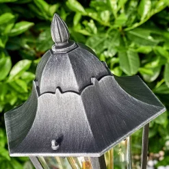 Lampadaire Exterieur Lignac Noir, Argente, 1 Lumiere