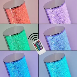 Lampadaire Flaut Led Chrome, 1 Lumiere, Telecommandes, Changeur De Couleurs
