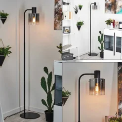 Lampadaire Gafa Noir, 1 Lumiere