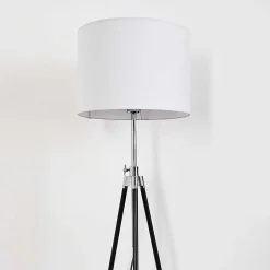 Lampadaire Honoa Chrome, Noir, 1 Lumiere