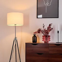 Lampadaire Honoa Chrome, Noir, 1 Lumiere