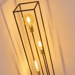 Lampadaire Ibusuki Or, Laiton, Noir, 3 Lumieres