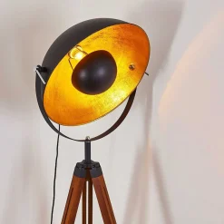 Lampadaire Jupiter Brun, Bois Fonce, Noir, 1 Lumiere