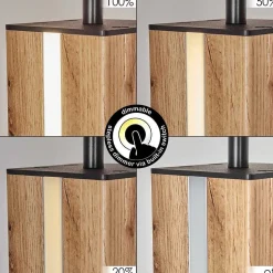 Lampadaire Kyneton Led Ecru, Noir, 2 Lumieres