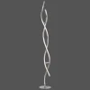 Lampadaire Leuchten-Direkt Lolasmart-Swing Led Acier Brosse, 2 Lumieres, Telecommandes, Changeur De Couleurs
